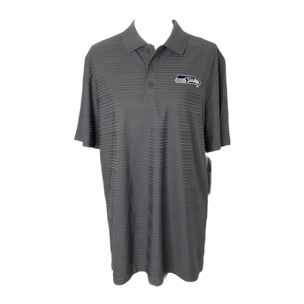 NFL TX3 Cool Seattle Seahawks Men’s Polo Shirt Grey Short Sleeve Size Large
